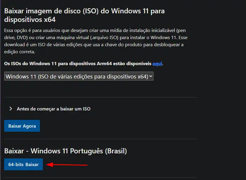 print da página da microsoft
